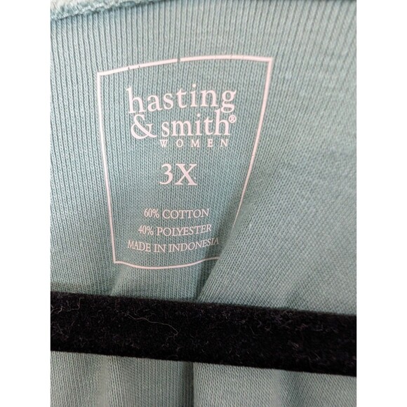 Hastings & Smith Womens Top Size 3X Green Pull Over Long Sleeve V Neck Knit - Picture 3 of 8